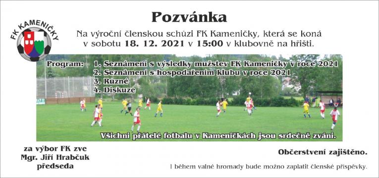 Valná hromada FK Kameničky